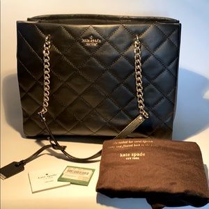 Kate Spade leather quilted bag / silver hardware.